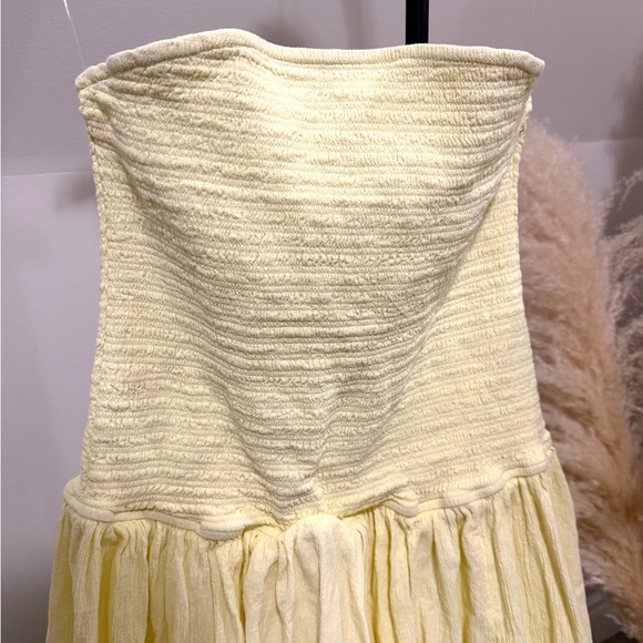 Meshki Yellow Strapless Smocked Maxi Dress | Summer Wedding, Vacation - Picture 3 of 12